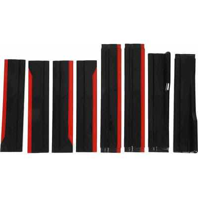 8 Stuks Rode Auto Side Skirt Glanzend Zwart Side Lip Splitters Verlenging Vleugelpaneel Body Kit Vervanging