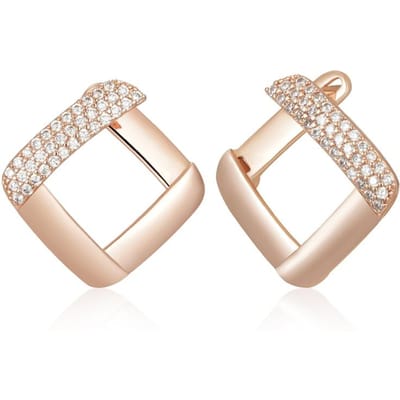 Rose Goud Kleur Engelse Oorbellen Voor Vrouwen Mode Volledig Natuurlijke Zirkonia Accessoires Hoge Kwaliteit Dagelijkse Fijne Sieraden beige