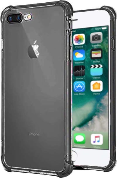 Smartphonica iPhone 7/8 Plus transparant siliconen hoesje - Zwart geschikt voor Apple iPhone 7 Plus;Apple iPhone 8 Plus