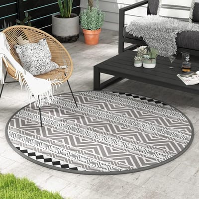Ronde Omkeerbare Buitenmat Ø 180 cm - Waterdicht & Inclusief Draagtas