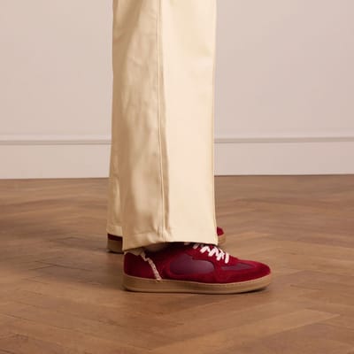 Manfield - Dames - Rode suède sneakers - Maat 37