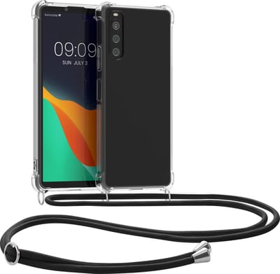 kwmobile telefoonhoesje geschikt voor Sony Xperia 10 IV - Hoesje met telefoonkoord - Back cover in transparant