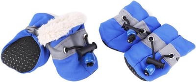 Honden Schoenen - Huisdier Laarsjes - Poten Beschermen - Waterdicht en Antislip - Maat 4 - Blauw