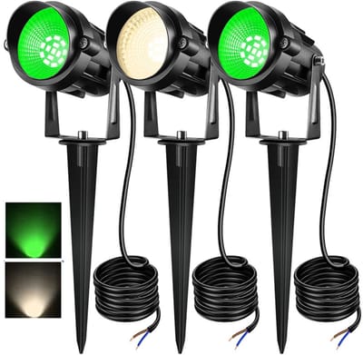 2 Stuks - Groene Buiten Spotlampen - 110V Met Stekker - IP Waterdicht - Geschikt voor Tuin, Boom, Kerst en Decoratie