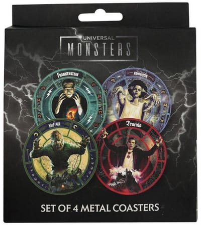 UNIVERSAL MONSTERS - 4 Embossed Metal Coasters - Onderzetters