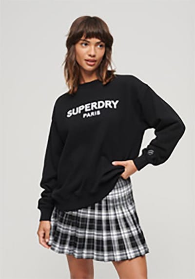 Superdry Sport Luxe Loose Sweatshirt Zwart 2XS Vrouw