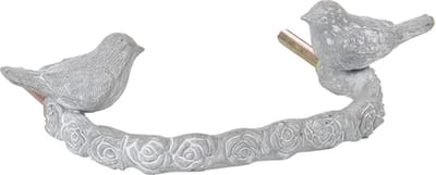 Clayre & Eef Handgreep 13x3x8 cm Grijs IJzer Vogels