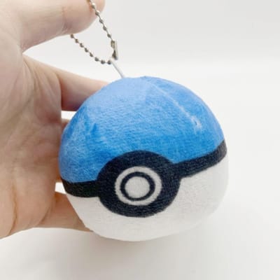 1 Stuk Pokemon Poke Bal Knuffel Pluche Speelgoed Sleutelhanger 8cm Pokeball Pluche Model Poppetje Sleutelhanger Hoge Kwaliteit Fidget blauw