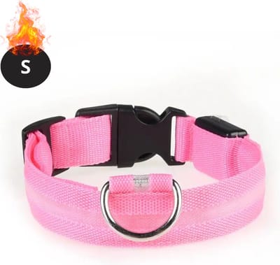 Bovista Lichtgevende Halsband - Verlichte Halsband - Lichtgevend - Hond - Kat - Lampje - Hondenhalsband Led - Roze - S
