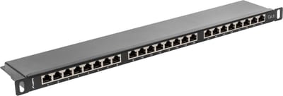 Lanberg - Patchpaneel 19" van 24 RJ45 Cat.6 FTP 0.5U Lanberg PPS6-0024-B