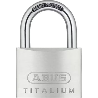 Abus Hangslot Met Sleutel Titalium Tkti25/60 - Massief Aluminium Voor Buiten, Hoge Veiligheid - Behuizing 60mm