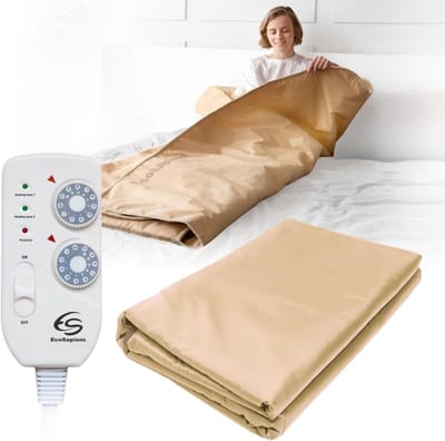 Infrarood Thermische Deken met Afstandsbediening - 2 Warmtezones voor Thuissauna en Detox Therapie