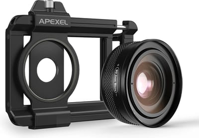 DrPhone APEX WideEdge Pro – Zoom Smartphone Macrolens - 10x Tot 20x Vergroting - F1.05 diafragma - HD Macro-Lens – Macro Fotografie - Zwart