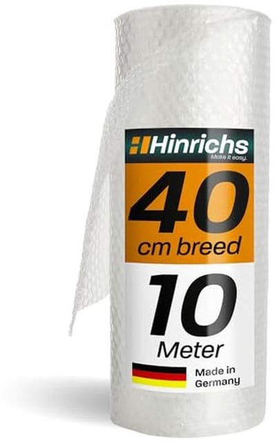 Bubbelfolie Rol 10m x 40cm - Perfect voor Verzend-, Verpak- en Verhuisdoeleinden - 100% Recyclebaar - Verpakkingsmateriaal - Inpakfolie - Vulmateriaal