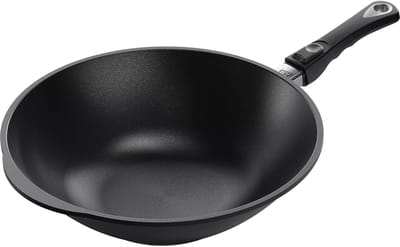 AMT Gastroguss Wokpan Ø 36 cm hoogte 9 cm 4,3 liter met afneembare steel LOTAN® antiaanbaklaag geschikt voor alle warmtebronnen incl. inductie
