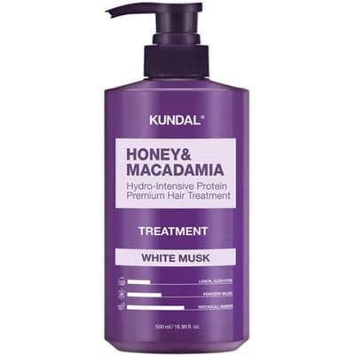 KUNDAL Soin Capillaire Miel & Macadamia 500ml (Poudre pour bébé / Ylang-Ylang / Musc Blanc) Baby Powder white