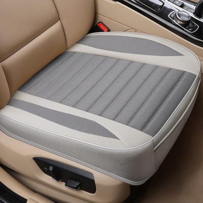 Housse de siège de voiture en lin Coussin Saisons Universel Respirant pour la plupart des berlines à quatre portes SUV Protection de siège de voiture ultra-luxueuse gris