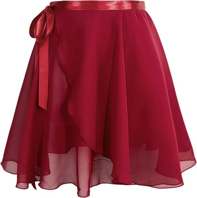 Elegante Chiffon Ballettrok voor Dames, Verstelbare Taille, Ideaal voor Dans en Recreatie, Rood