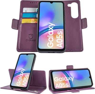 Geschikt voor Samsung Galaxy A05s - Book Case Hoesje - Uitneembaar Hoesje - Magnetische Sluiting - Portemonnee Paars