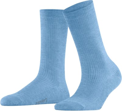 Esprit Reflection Rib eenkleurig katoen Sokken dames blauw - maat 35-38