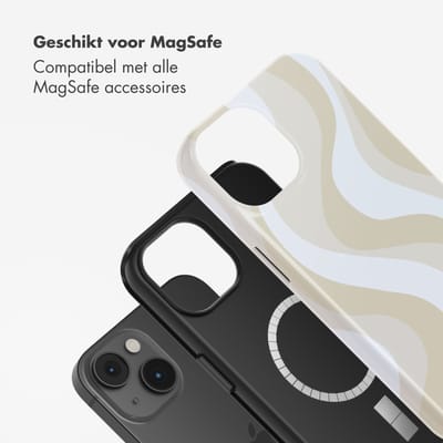 Selencia Hoesje - Geschikt voor Apple iPhone 14 - Backcover geschikt voor MagSafe - Desert Waves Beige