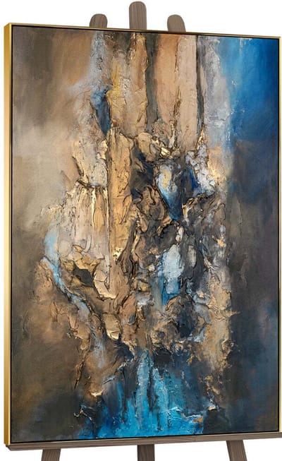 Canvas schilderij groot handgeschilderd elegante abstractie verfijnd – YS-Art Gallery – Luxe wanddecoratie voor woonkamer – Modern schilderij voor slaapkamer en kantoor