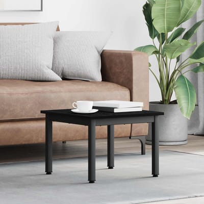 vidaXL - Salontafel - Zwart - Eiken - 50 - x - 50 - x - 36 - cm - Bewerkt - hout