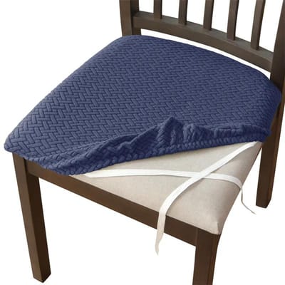 2/4 Pièces Housse de Chaise de Salle à Manger Extensible Jacquard Élastique Housse de Siège de Chaise Protecteur Anti-Salissure Coussin de Siège Amovible 2PCS chair cover gray