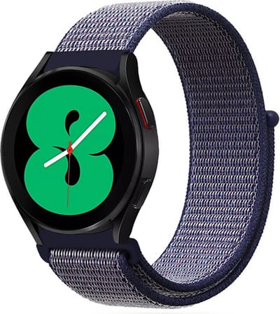 By Qubix - Geschikt voor Garmin bandje - Geschikt voor Garmin Forerunner 55 / 70 / 165 / 170 / 245 / 570 (42mm) / 645 - Sport Loop nylon bandje - Donkerblauw - Smartwatch bandje 20mm