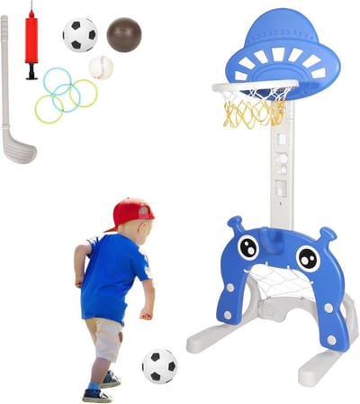 4-in-1 Sportspel - Multifunctioneel speelgoed - Binnen en buiten spelen - In hoogte verstelbaar - 114 tot 152 cm - Multicolor