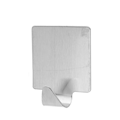 Excellent houseware Zelfklevende rvs haakjes - vierkant - 2x stuks - 5 x 5,5 cm - handdoekhaakjes