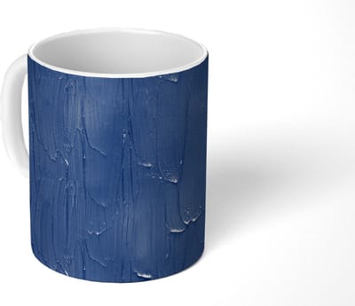 Mok - Verf - Patronen - Blauw - Mokken - 350 ML - Beker - Uitdeelcadeautjes