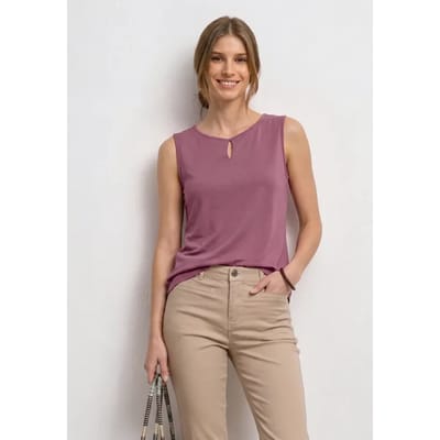 Top met ronde hals en uitgesneden detail