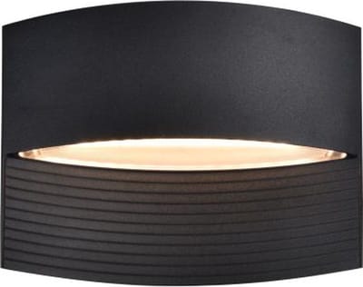 LUTEC Lotus - LED wandlamp voor buiten - Up & Down - Premium aluminium - 580Lm - 3000K warm wit licht - IP54 extra weerbestendig - Mat zwart