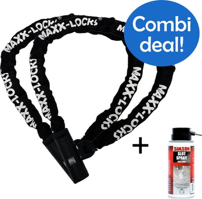 Combi Deal! - Maxxsloten Bundel - Maxx-Locks Picton ART 2 90cm Fietsslot 2x + Slotspray Simson 100ml