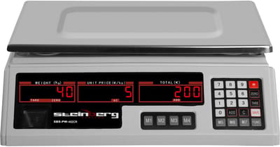 Controle weegschaal - 40 kg / 2 g - 33,7 x 23,1 cm - 6 LED - Steinberg Systems
