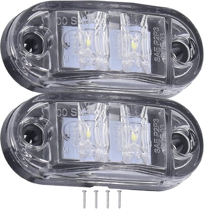 2x Rechthoekige LED Zijmarkeringslichten voor Vrachtwagen en Aanhanger 10-30V Wit