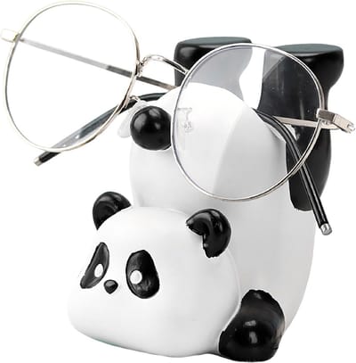 Leuke Brilhouder - Decoratieve Organizer - Brillen Opbergen - Stevige Harsconstructie - 7.5x8x9.5cm - Wit Zwart