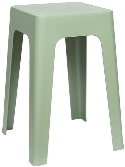 Home Deco Factory zit krukje/stoel - groen - D34 x H47 cm - Stapelbaar - kunststof - bijzet tafeltje
