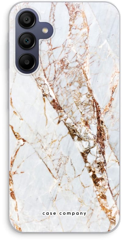 Case Company® - Hoesje geschikt voor Samsung Galaxy A15 hoesje - Goud marmer - Soft Cover Telefoonhoesje - Bescherming aan alle Kanten en Schermrand