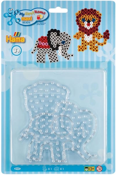 Hama strijkkralenbordjes Maxi - creatieve dierenpret leeuw olifant.