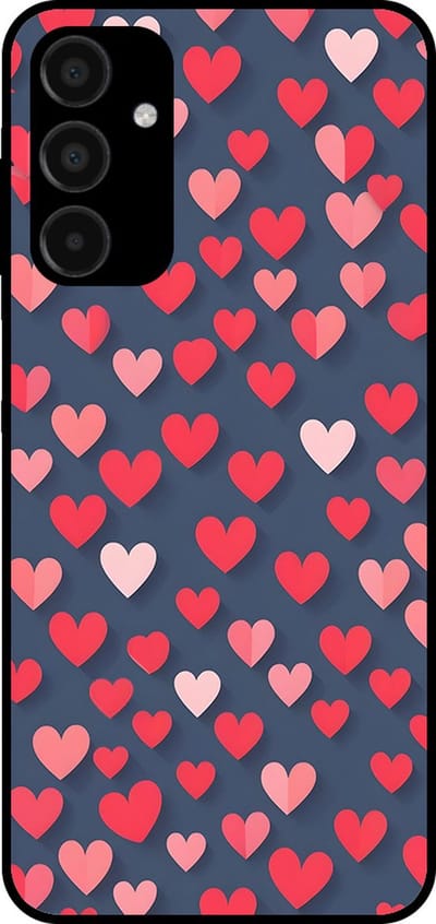 Smartphonica Telefoonhoesje Geschikt voor Samsung Galaxy A15 met Roze en Rode Hartjes Opdruk - TPU Backcover Case With Rosé and Red Heart Design geschikt voor Samsung Galaxy A15