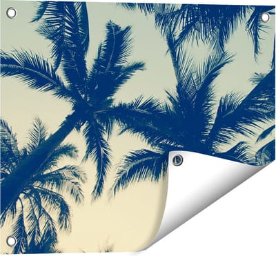 Gards Tuinposter Palmbomen Bladeren - 50x40 cm - Tuindoek - Tuindecoratie - Wanddecoratie buiten - Tuinschilderij
