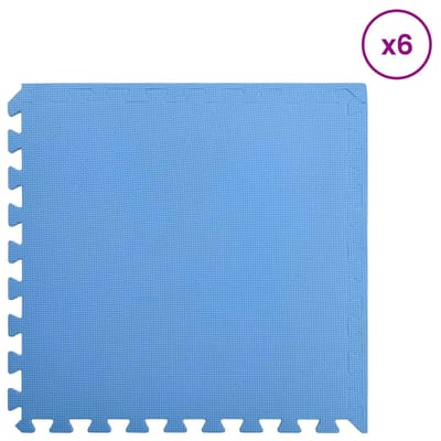 vidaXL - Zwemgrondmat - 6 - st - Blauw - 2,16 - ㎡ - EVA - Schuim