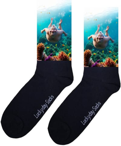 LuckyDay Socks - Liefste opa - Opkikker - Beterschap - Te gekke opa - Verjaardag cadeau - Leuke sokken - Vrolijke sokken - Print sokken - Vakantie - Grappig cadeau - Cadeau sokken - Sokken maken Happy - Maat 37-44