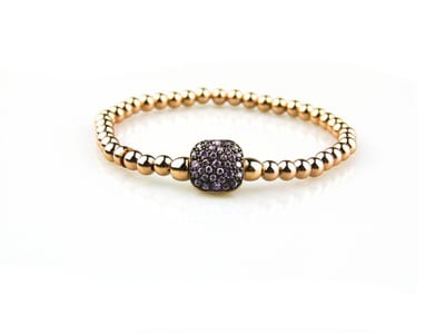 model Grazia armband in zilver roze verguld met tussenstuk gezet met roze cubic zirconia
