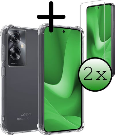 Hoesje Met Screenprotector - 2 Stuks - Geschikt voor OPPO A79 - Sterk & Shockproof - Siliconen Case - Back Cover - Telefoon Hoes - Shock Proof - Transparant