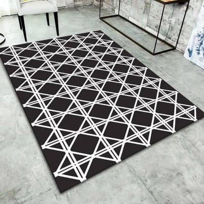 Crystal Velvet Zwart-wit geblokt Woonkamer salontafel Tapijt Slaapkamer beddeken Garderobe vol met voetmatten 80 * 120Cm