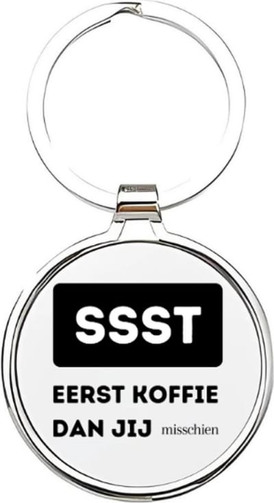 Akyol - ssst eerst koffie, dan jij Sleutelhanger - Koffie - koffieliefhebbers - koffie - koffiedrinkers - slapen - schattige sleutelhanger - slaapkop - sleutelhangers voor koffiedrinkers - 4 x 7,5 CM