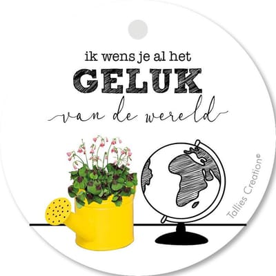 Tallies Cards - kadokaartjes  - bloemenkaartjes - Geluk - Plant - set van 5 kaarten - succes - geluk - wens - 100% Duurzaam
